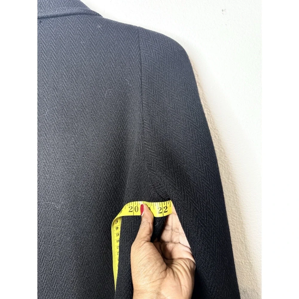 Vintage Alorna Pea Coat Large Black 80s Made In‎ USA 100% Wool Classic Luxury